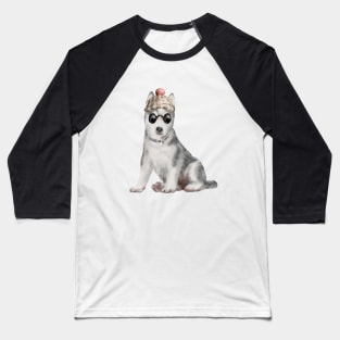 Husky Grandpa Baseball T-Shirt